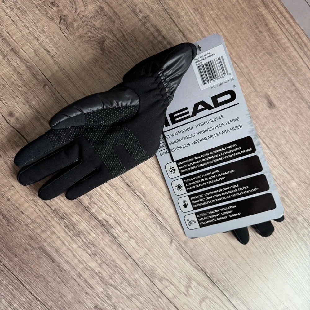 Head Women’s Black Waterproof Hybrid Gloves